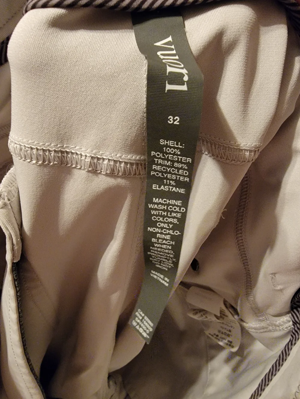 Vuori Meta Pants - Men's Size 32 - Light Gray